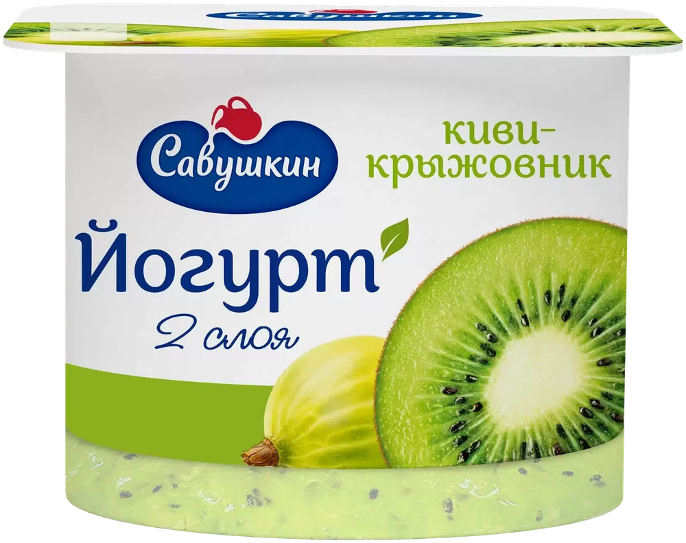 Йогурт 120г Киви-Крыжовник двухслойный 2%