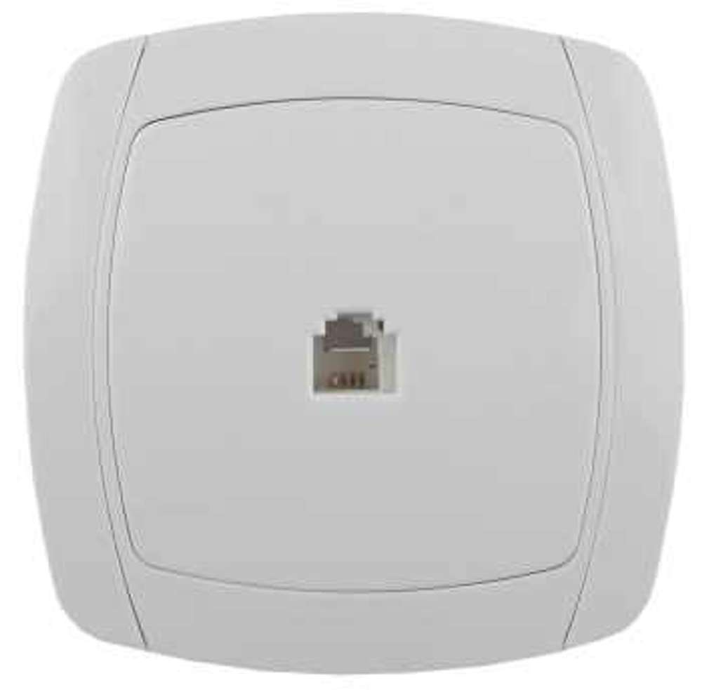 Розетка СВЕТОЗАР CITY LIGHT телефонная одинарная в сборе, цвет белый, SV-54217-W, SV-54217-W