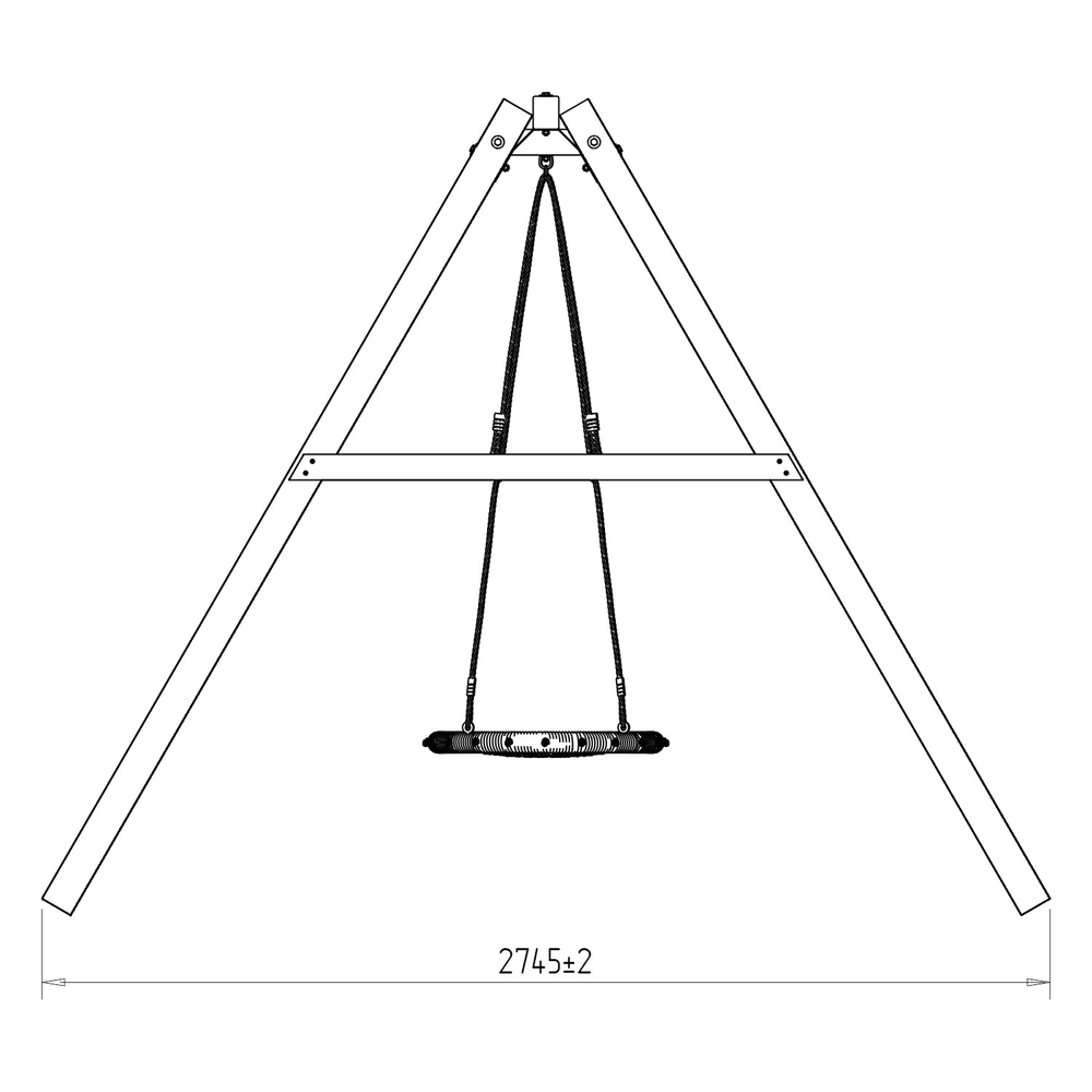 Деревянные качели с двумя качелями гнездо 60 см