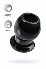 Анальная втулка c тоннелем черная 6,5 см