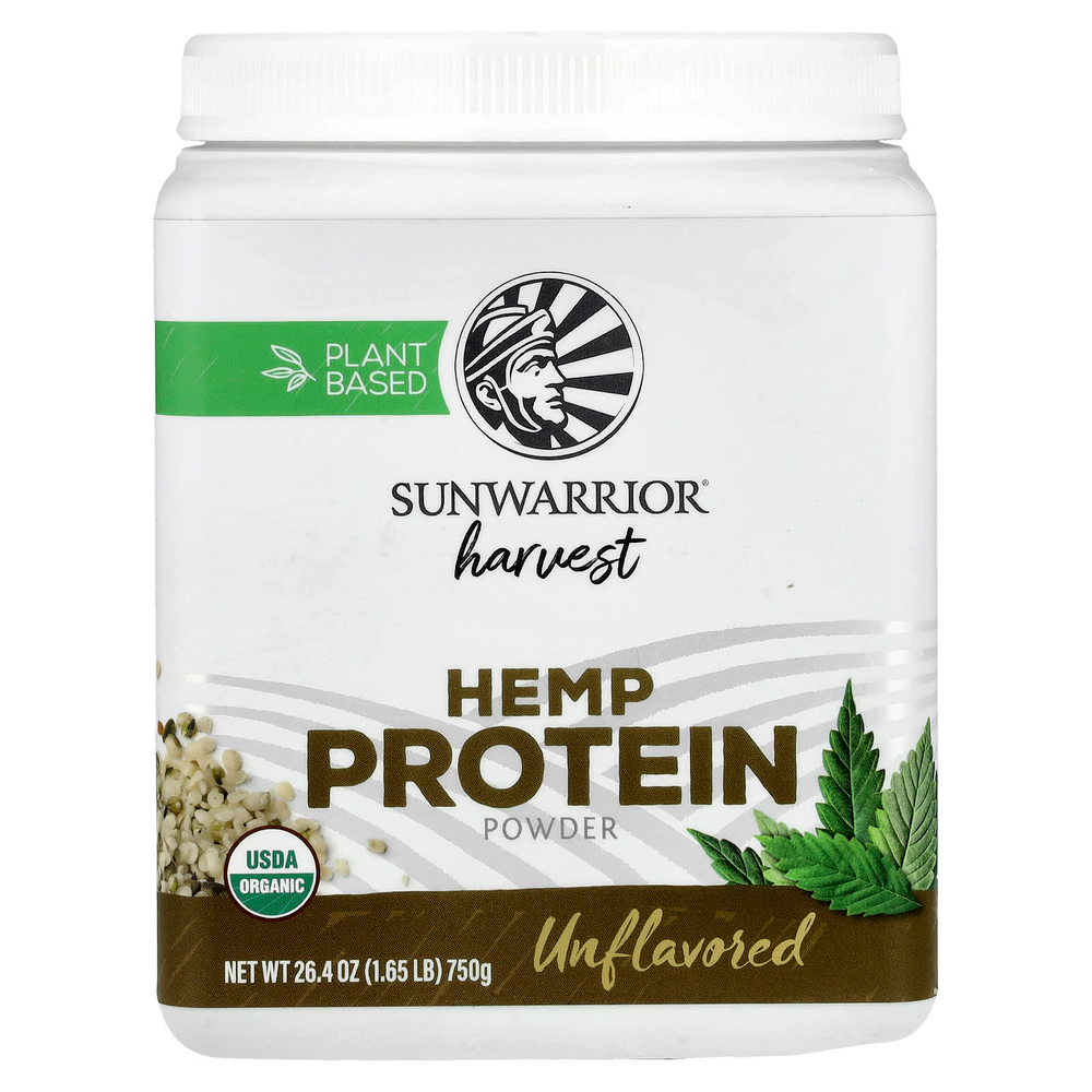 Sunwarrior, Harvest, порошок из конопляного протеина, без добавок, 750 г (1,65 фунта)
