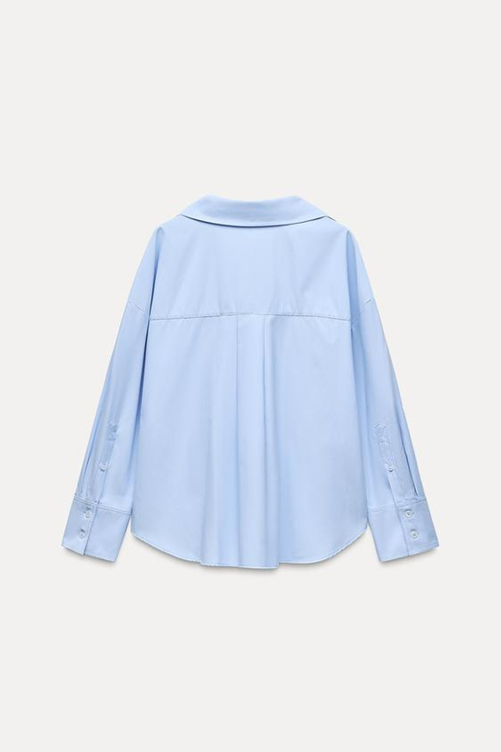 ZARA РУБАШКА ИЗ ПОПЛИНА, ГОЛУБОЙ