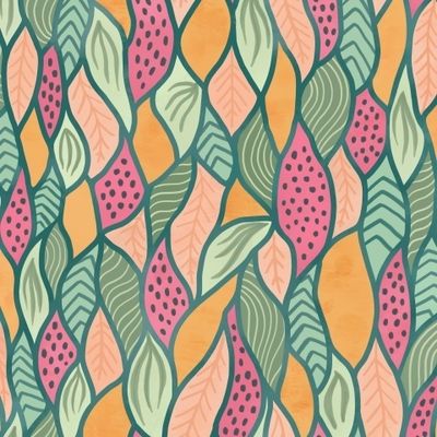 Абстрактные листья волны. Яркие ботанические листья