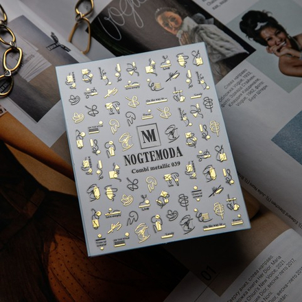 Наклейки NogteModa COMBI METALLIC 039