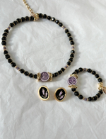 HMG Enamel Серьги Лаванда черные