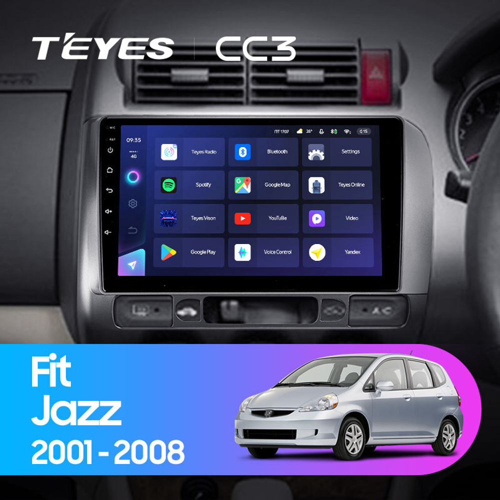 Teyes CC3 9" для Honda Fit, Jazz 2001-2008 (прав)