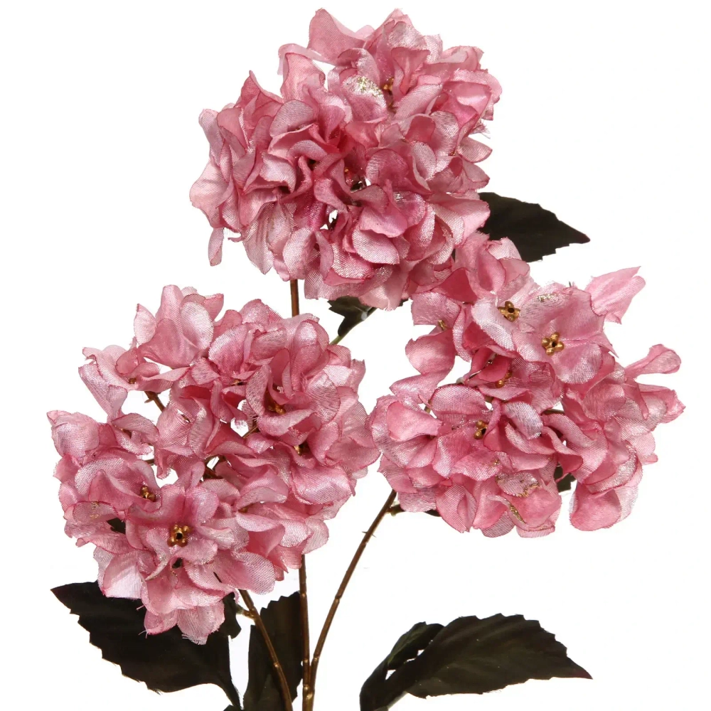 Искусственные цветы «FLOWERS GLAMOUR» 70см Гортензии 3 цветка розовые
