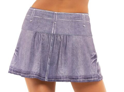 Теннисная юбка Lucky in Love Novelty Floral Denim Pocket Skirt - medium denin