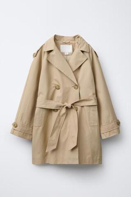 ZARA ТРЕНЧ СО СЪЕМНЫМ КАПЮШОНОМ, СВЕТЛЫЙ ЖЕЛТО-КОРИЧНЕВЫЙ