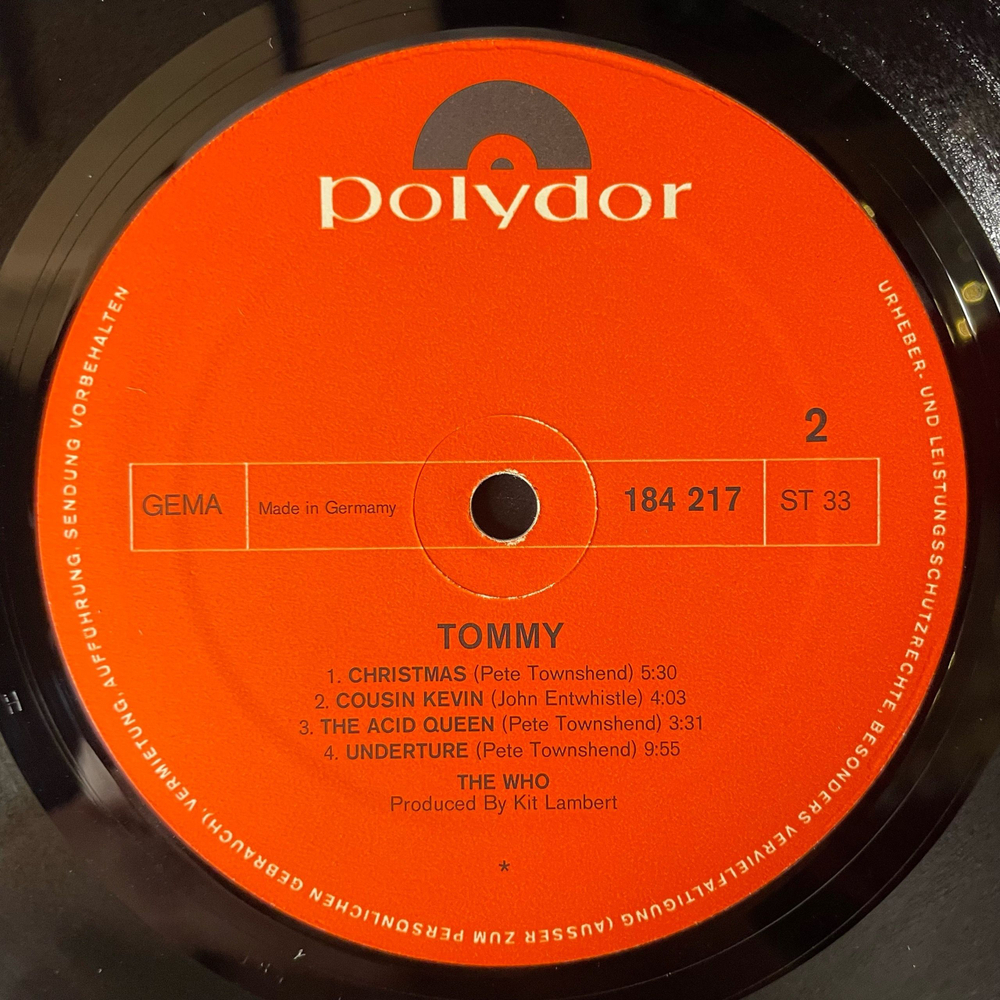 Винтажная виниловая пластинка LP The Who Tommy (Германия 1974)