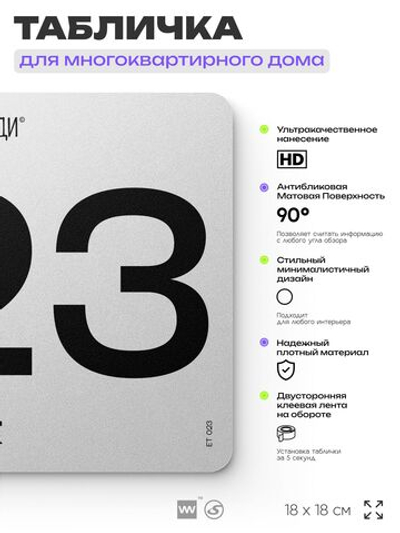 Табличка с номером этажа 23, для многоквартирного жилого дома, серия СОСЕДИ, 18х18 см, пластиковая, Айдентика Технолоджи