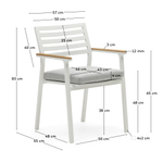 Bona Уличный стул из алюминия в белой отделке и массива тикового дерева