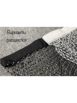 Брюки-сетка со стразами