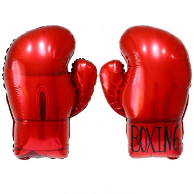 К Шар-фигура, фольга, "Перчатка боксерская", красная 26"/66 см (БГ-20)