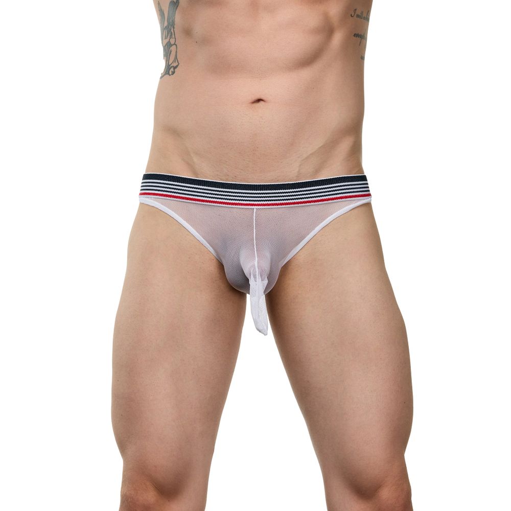 Мужские трусы джоки белые прозрачные LaBlinque LB15702