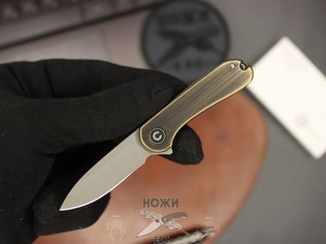 Складной нож Civivi Mini Elementum C18062Q1 c клинком из стали Sandvik™ 14C28N, рукоять латунь