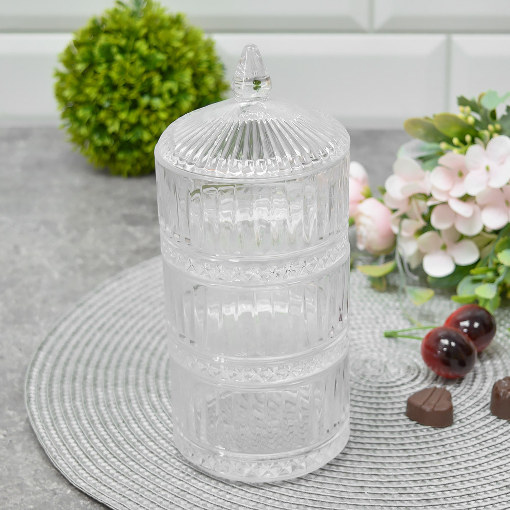 Ваза 3-х ярусная, 3*240мл, d9см, DM610-2L4