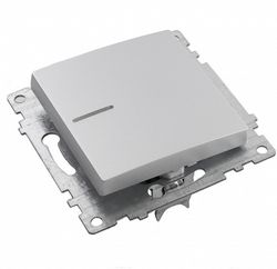 Выключатель одноклавишный с подсветкой без рамки Stekker Катрин 39577