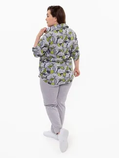 Брюки домашние женские, цвет серый меланж, размер 48