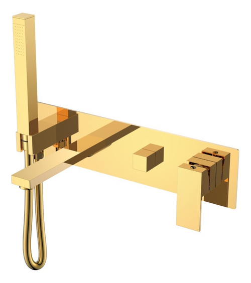 Boheme Смеситель для ванны встроенный Qubic Shine Gold