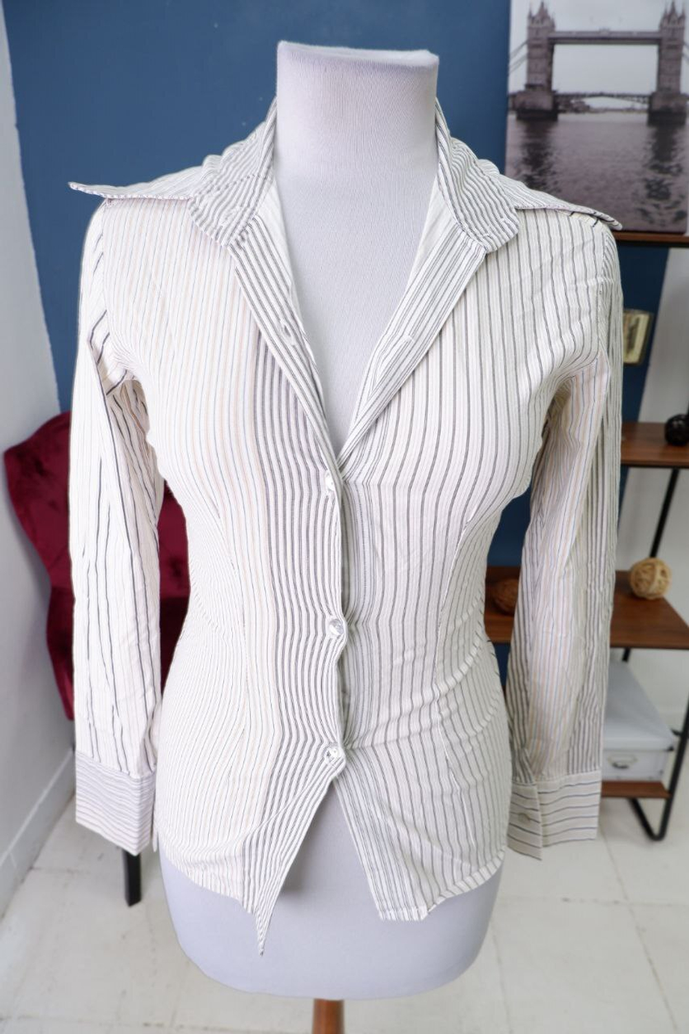 Рубашка в полоску 44 размер