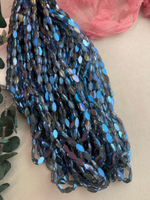 Стеклянные бусины овал, 6*10 мм, нить 50 см, синий электрик