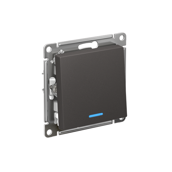 Выключатель 1-кл. AtlasDesign (сх. 1а) 10AX с подсветкой механизм базальт SE ATN001413