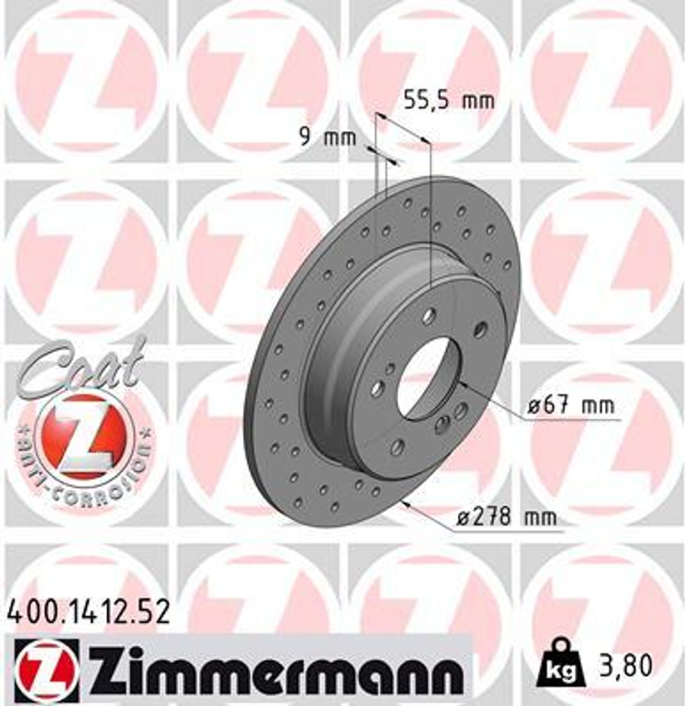 ZIMMERMANN - 400141252-ZIM - Brake Disc