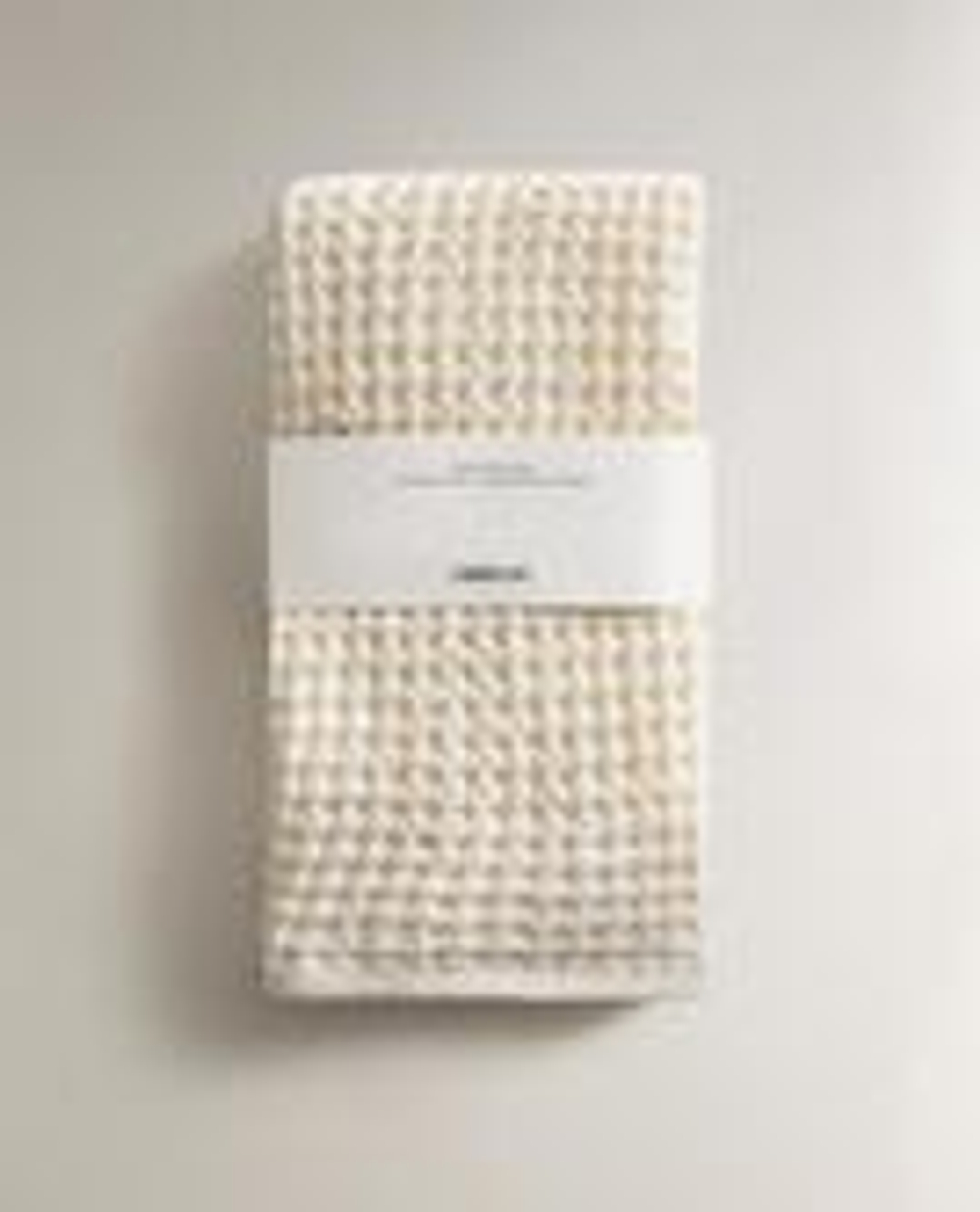 ZARA HOME ВАФЕЛЬНОЕ КУХОННОЕ ПОЛОТЕНЦЕ, ЖЕЛТОВАТО-БЕЛЫЙ