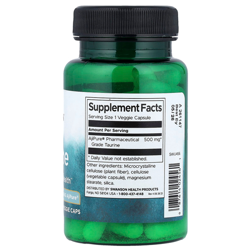 Swanson, Таурин, 500 мг, 60 растительных капсул