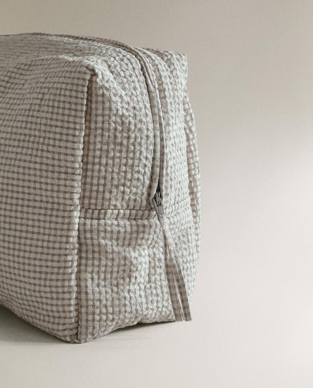 ZARA HOME ДЕТСКИЙ НЕСЕССЕР В КЛЕТКУ, СЕРЫЙ