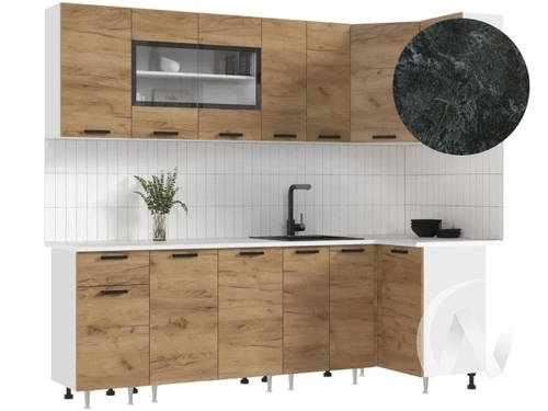 Кухня Рио NEW ЛДСП 2;4х1;0м (белый/дуб крафт/кастилло темный)