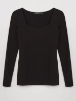 Лонгслив облегающий трикотажный