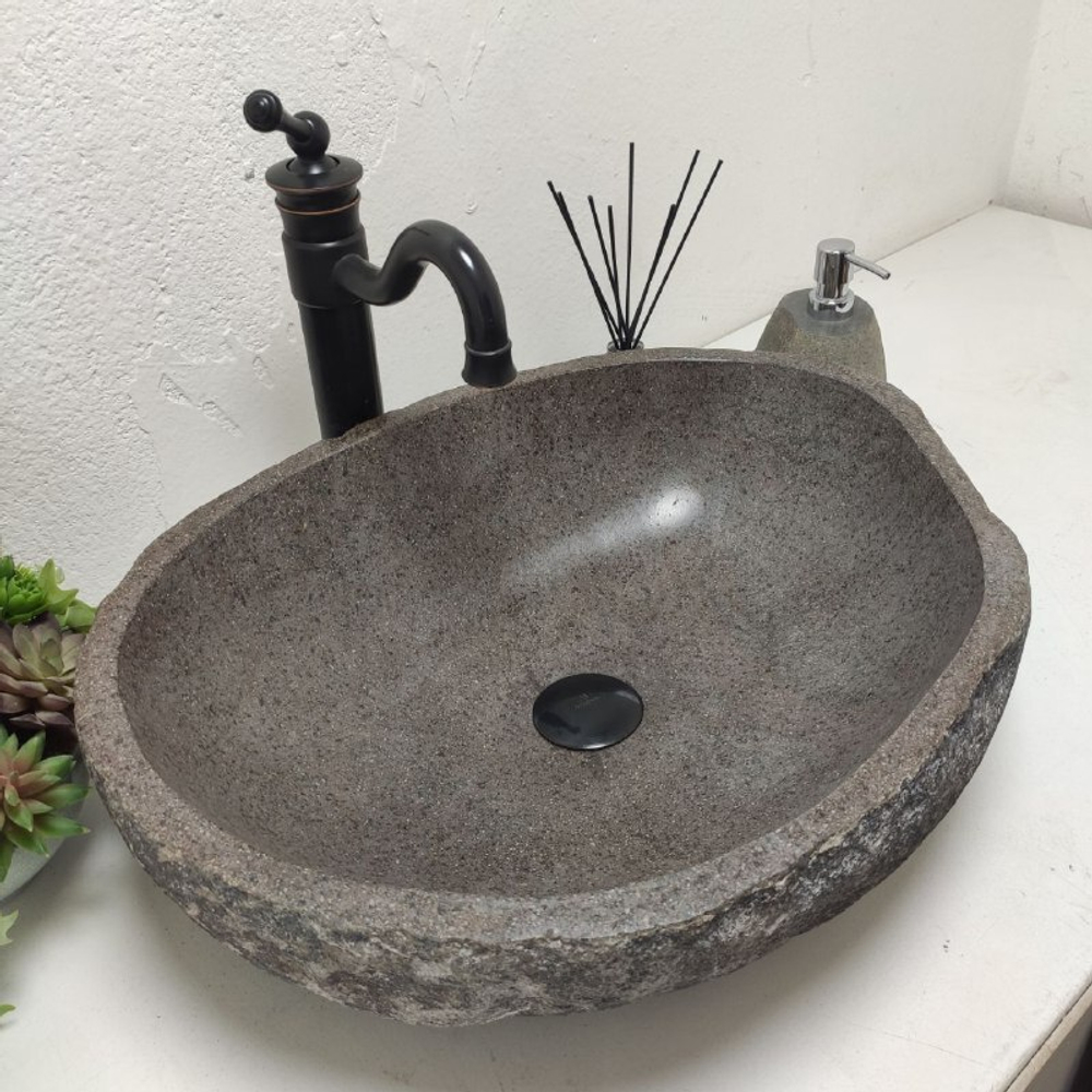 Раковина из речного камня RS61957 (52*42*15)