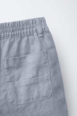 ZARA БЕРМУДЫ ИЗ 100% ЛЬНА, СИНИЙ