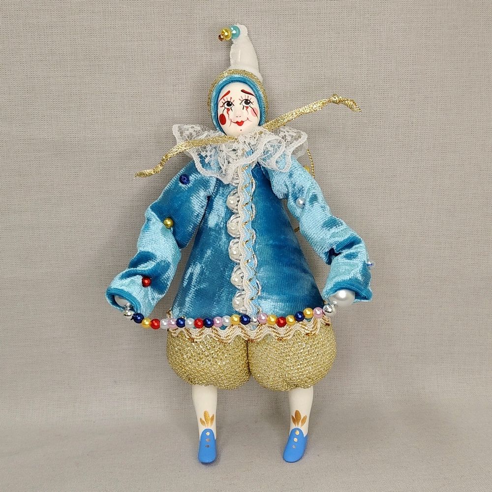 Ёлочная игрушка Клоун новогодний бархатный