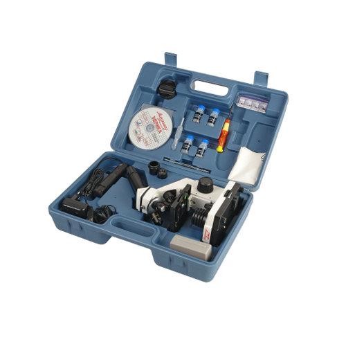 Микроскоп школьный Эврика 40x-1280x с видеоокуляром в кейсе