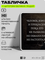 Литературный постер с цитатой А. П. Чехова для школы, на стену, на пластике, для интерьера, 40х30 см, Silver Plane x Айдентика Технолоджи