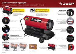 ЗУБР 110 кВт, дизельная тепловая пушка, прямой нагрев (ДП-К8-110-Д)