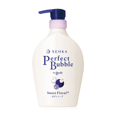 Дезодорирующий гель для душа с эффектом увлажнения с гиалуроновой кислотой со сладким цветочным ароматом SENKA Perfect Bubble Sweet Floral, SHISEIDO 500 мл