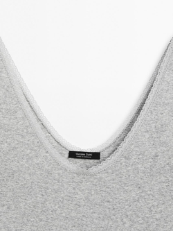 Massimo Dutti Топ из смесового хлопа, серый
