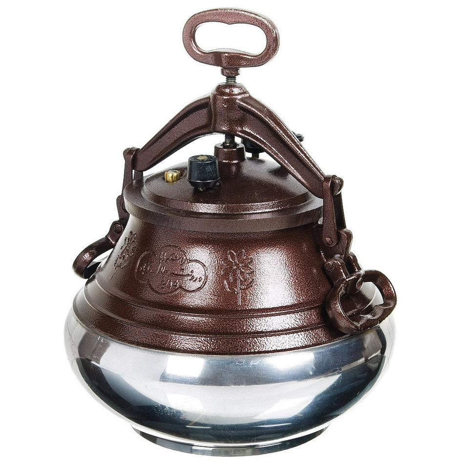 Казан афганский алюминий, 15 л, с крыш, с ручками, двухцветный, adr15