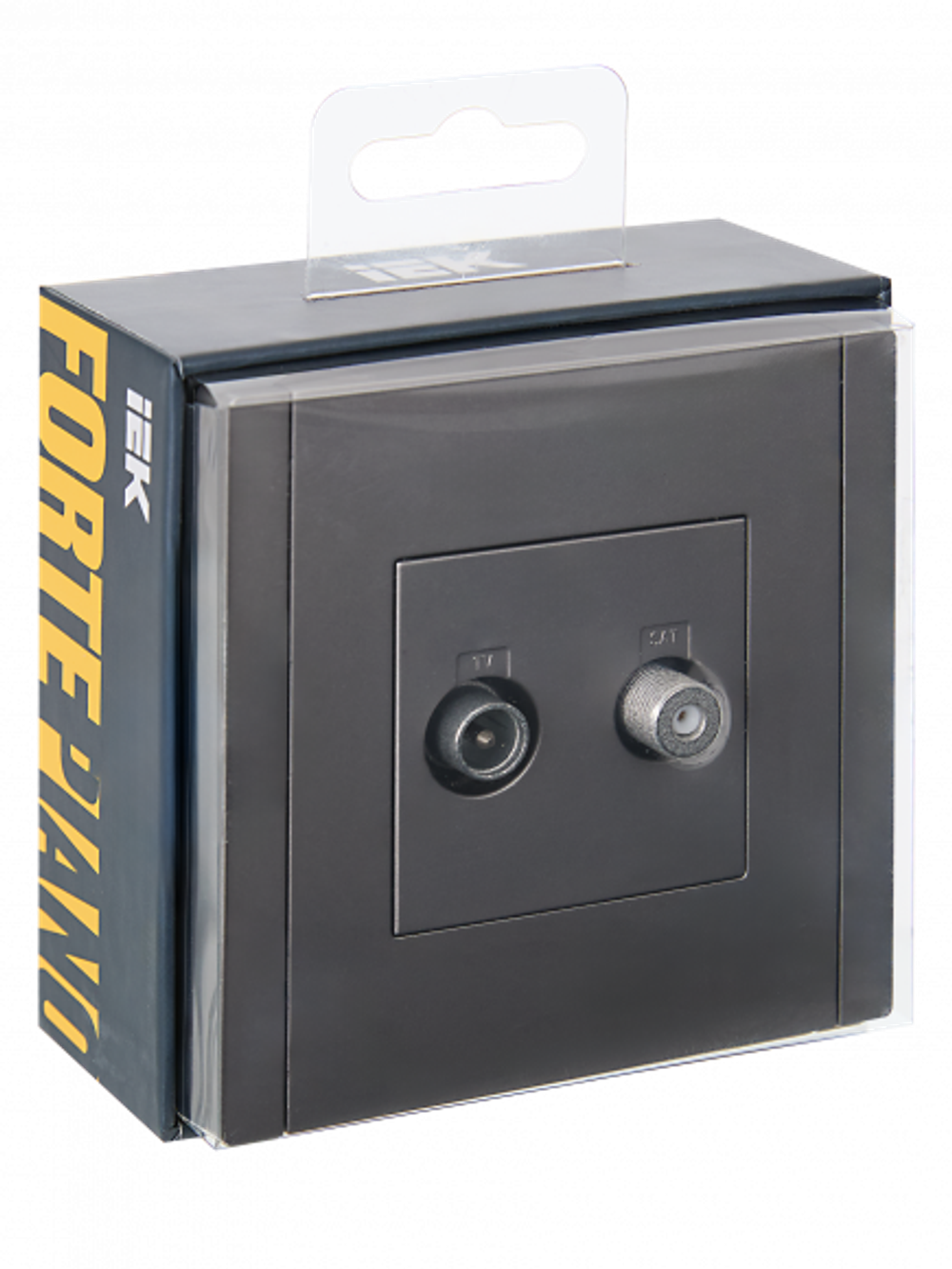 FORTE&PIANO Розетка двойная TV+SAT FP538 сталь IEK