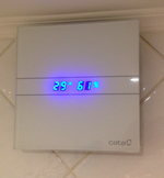 Накладной вентилятор Cata E 120 GTH (Влажность, таймер, термометр, дисплей) + обратный клапан