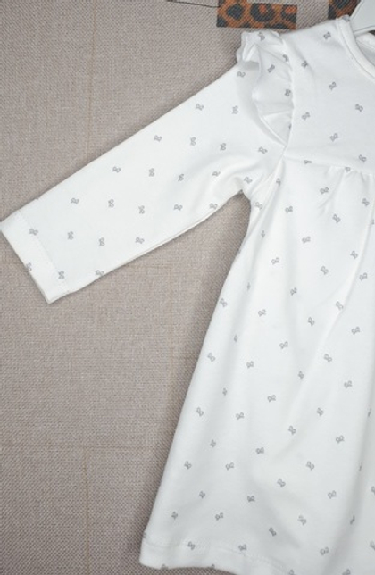 Боди платье Бантики (белый)