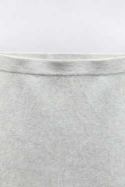 ZARА ТРИКОТАЖНАЯ ЮБКА ИЗ СМЕСОВОЙ ШЕРСТЯНОЙ ТКАНИ, СВЕТЛО-СЕРЫЙ