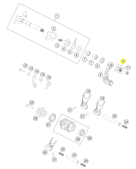 Шайба стопорная рычага КПП KTM, HQV, GASGAS M6