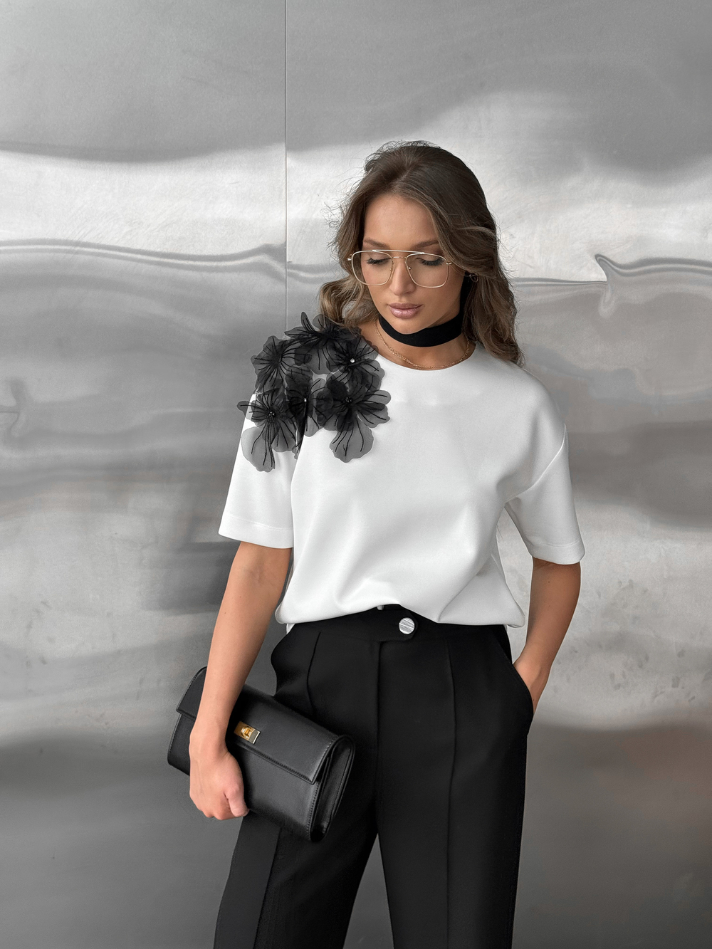 Брюки широкие со стрелками