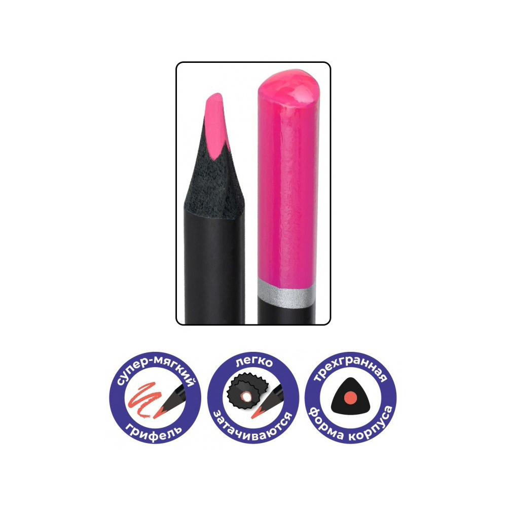 Карандаши цветные, Basir, деревянные, чёрный корпус, цветная упаковка, 48 шт