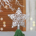 Звезда на ёлку 18,5 см «Ажур» серебро